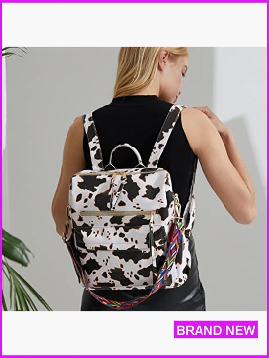 Vintage Convertible Backpack Purse Daypack Travel Shoulder Bag Faux Leather main image 4